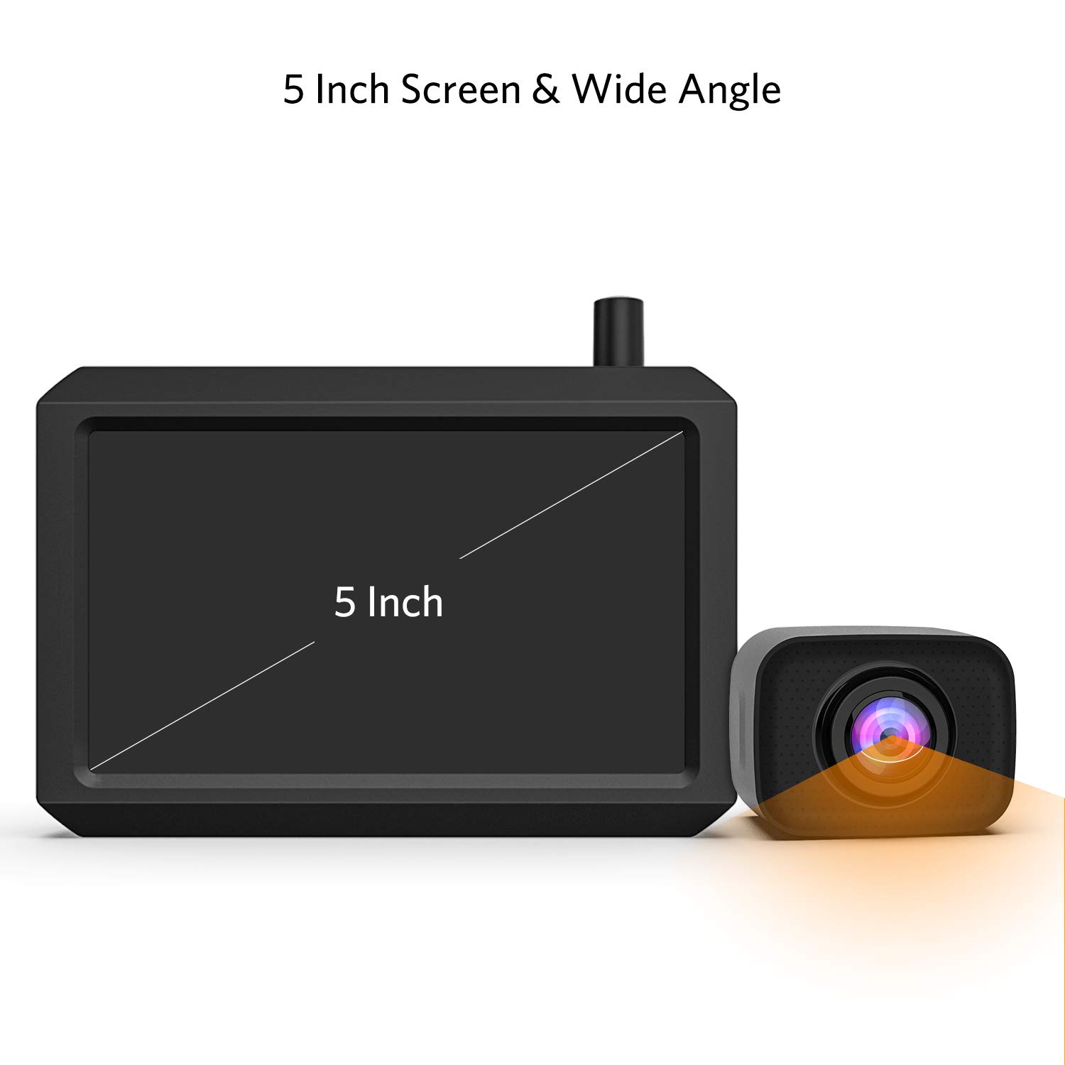 Digital Kabellos Rückfahrkamera Set K7PRO 2 Kameras 5" HD Monitor IP68 Wasserdicht Nachtsicht