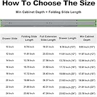 Vista 5 de Fivepears 6 Pares de Correderas de Cajón de Cierre Suave de Servicio Pesado de 14 Pulgadas, Capacidad de Carga de 150 Libras, Extensión Completa
