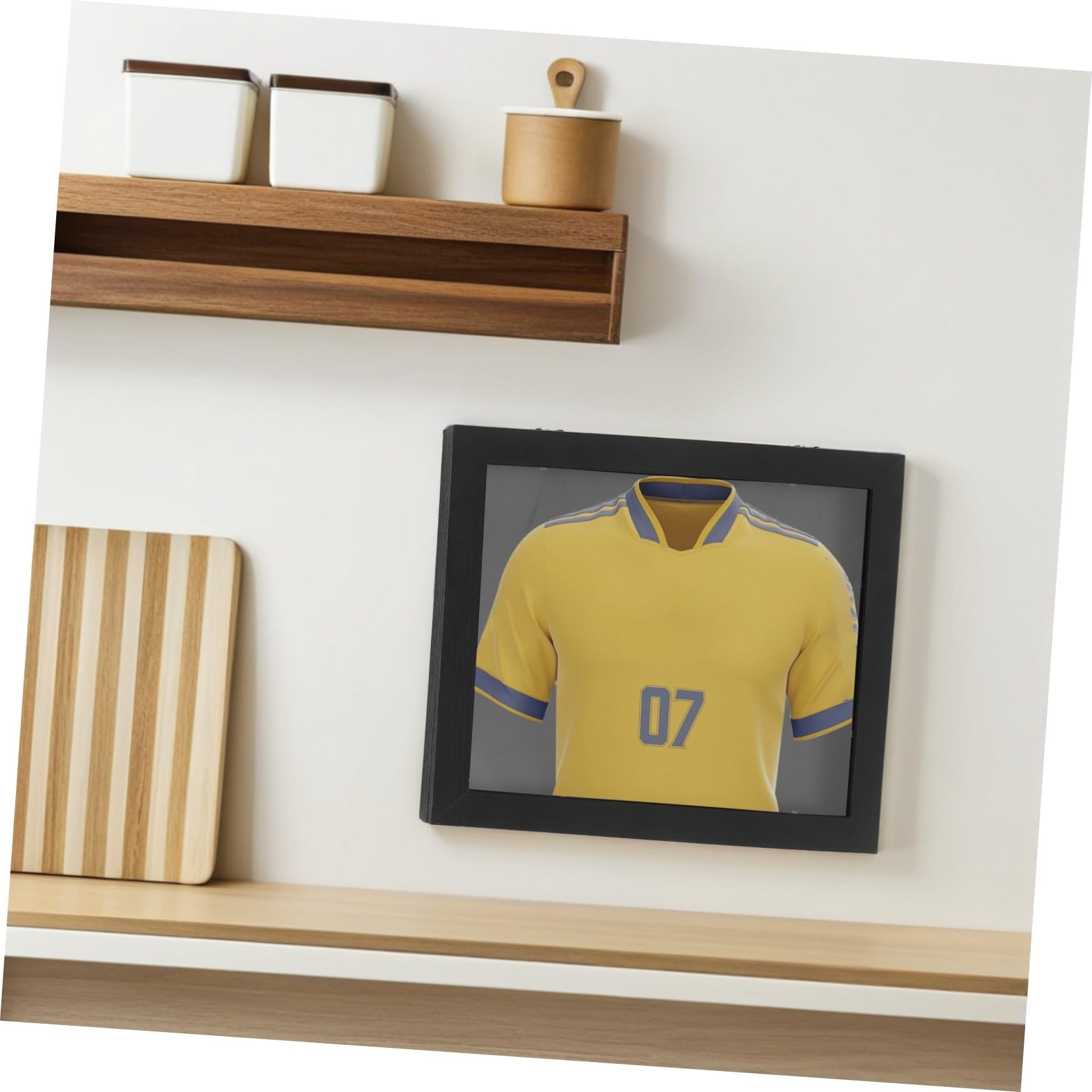 Genérico Marco De Camiseta De Fútbol, ​​caja De Memoria De Exhibición De Marco De Imagen De Caja Profunda 3D De Madera Extra Profunda, Duradera Y Práctica For Exhibir Camisetas