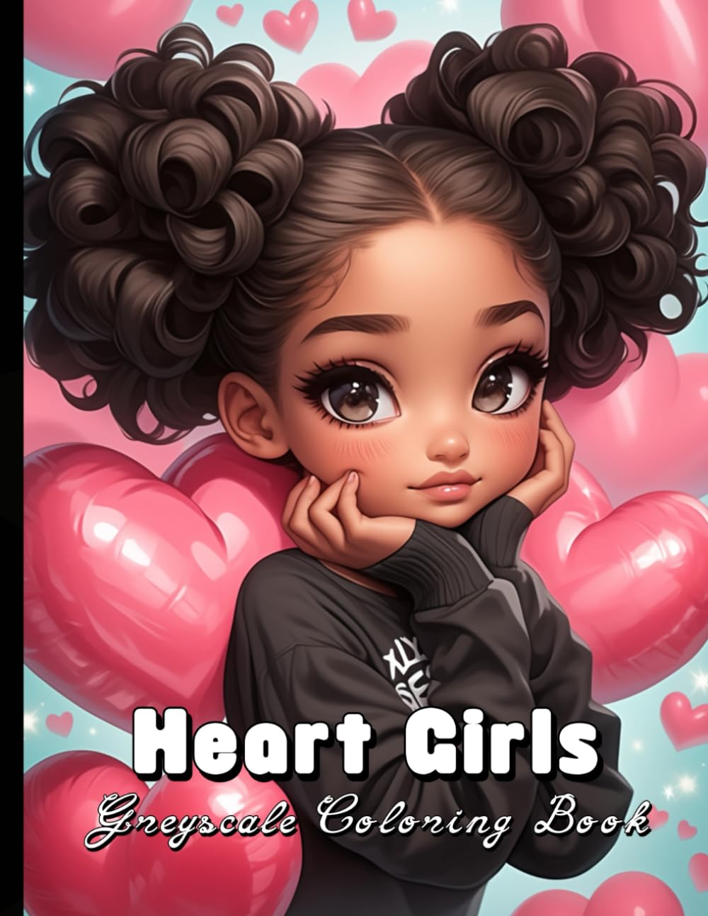 Heart Girls Greyscale Coloring Book: Peaceful Feminine Designs for Stress Relief and Creative Calm.
