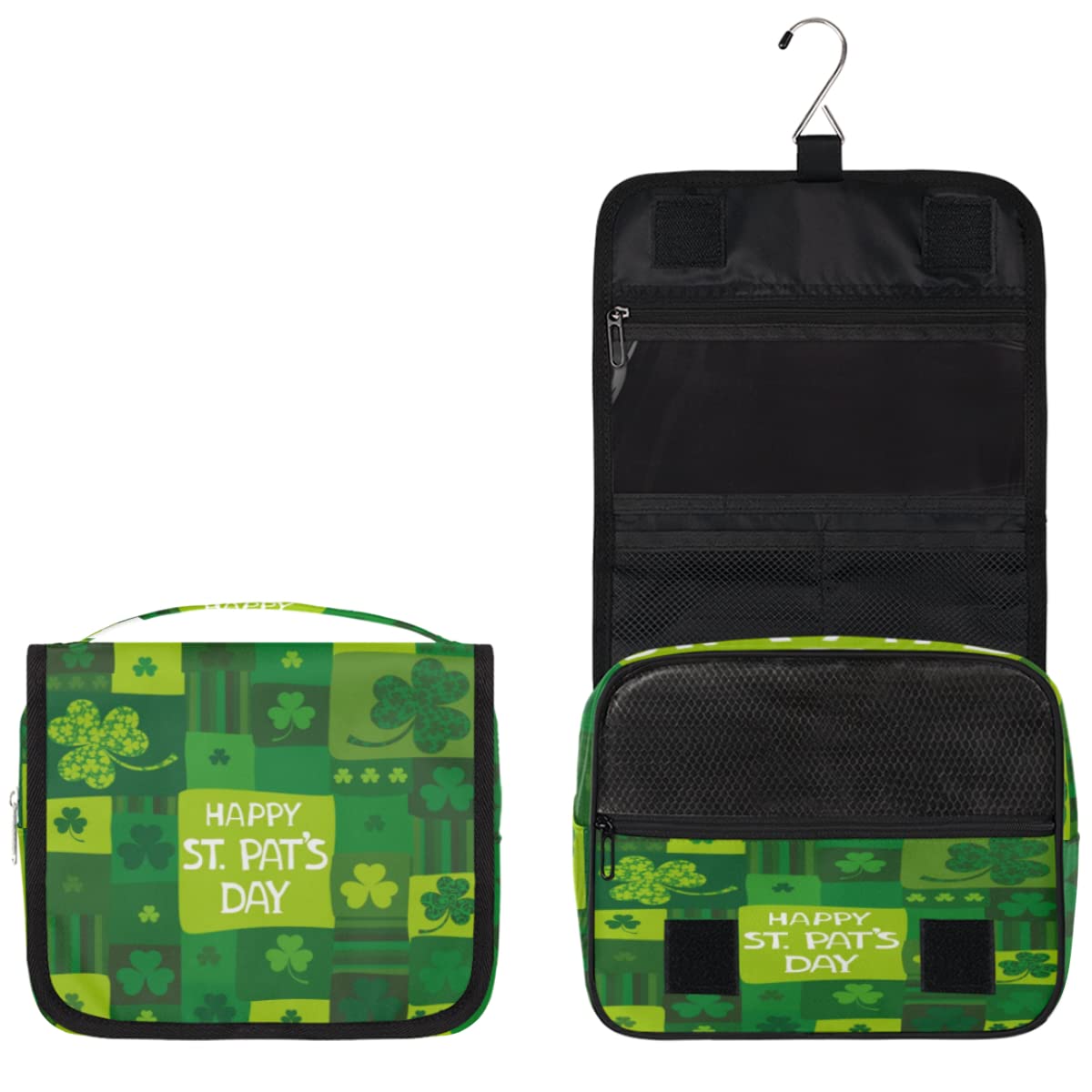Happy St Patricks Day Podróżna kosmetyczka Patryka Dzień Mycie Torba Unisex Wiszące przybory toaletowe Kosmetyczka Organizer do makijażu, wielobarwny, Jeden rozmiar