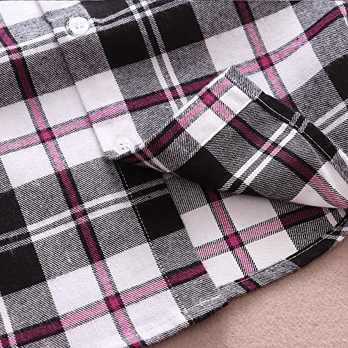 Image of Phorecys Girls' Plaid Flannel Shirt Long Sleeve Button Down Buffalo Checkered Shirt 2T-10 Years