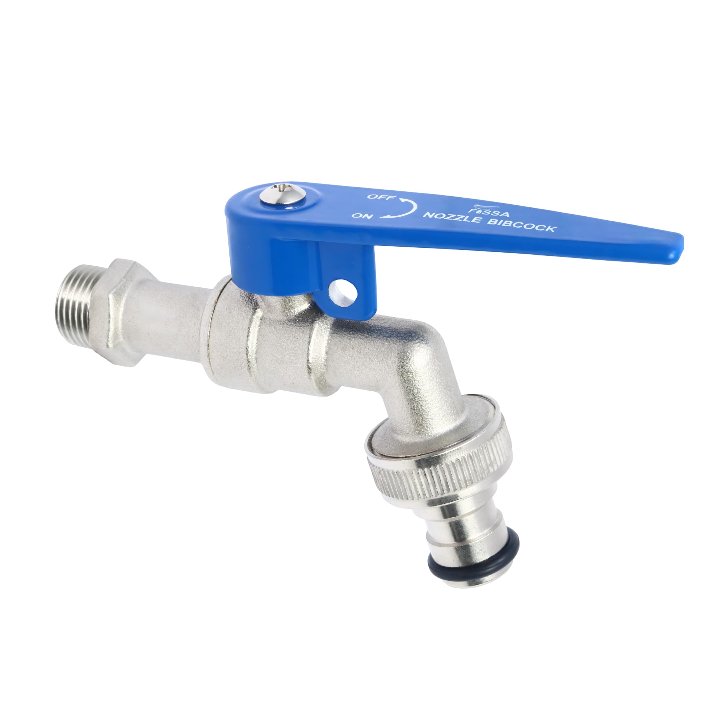 Fossa Nozzle Cock for Bathroom | Washing Machine Tap for Inlet Pipe/Hose | Garden Pipe Tap | Easy Hose Connect Tap | Laundry Dishwasher Hose Connect (Pack of 1) (Brass Bib Cock)-image-46