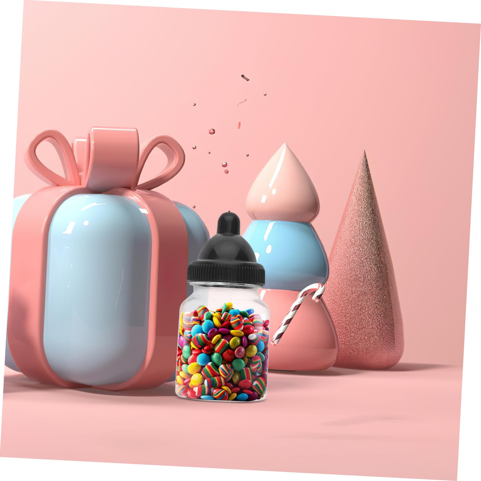 Beaupretty Lot de 12 Boîtes à Bonbons en Plastique Réutilisable de Biberon pour Baby Shower, Décorations D'événements, Boîte Créative et Élégante pour Friandises
