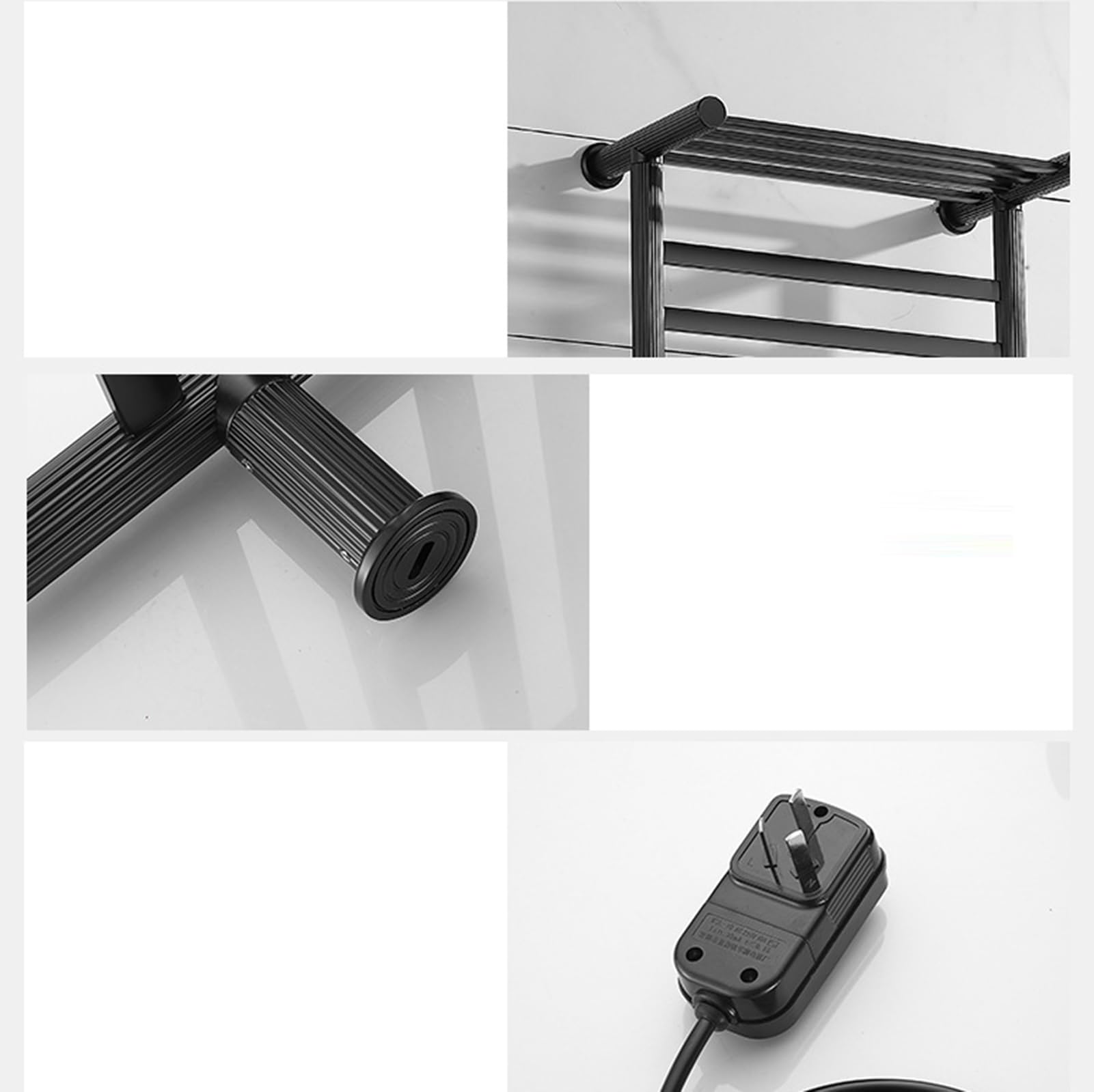 Toallero eléctrico Inteligente con calefacción, Calentador de Toallas de aleación de Aluminio para baño montado en la Pared con Temporizador, riel de Secado de Toallas con calefacc