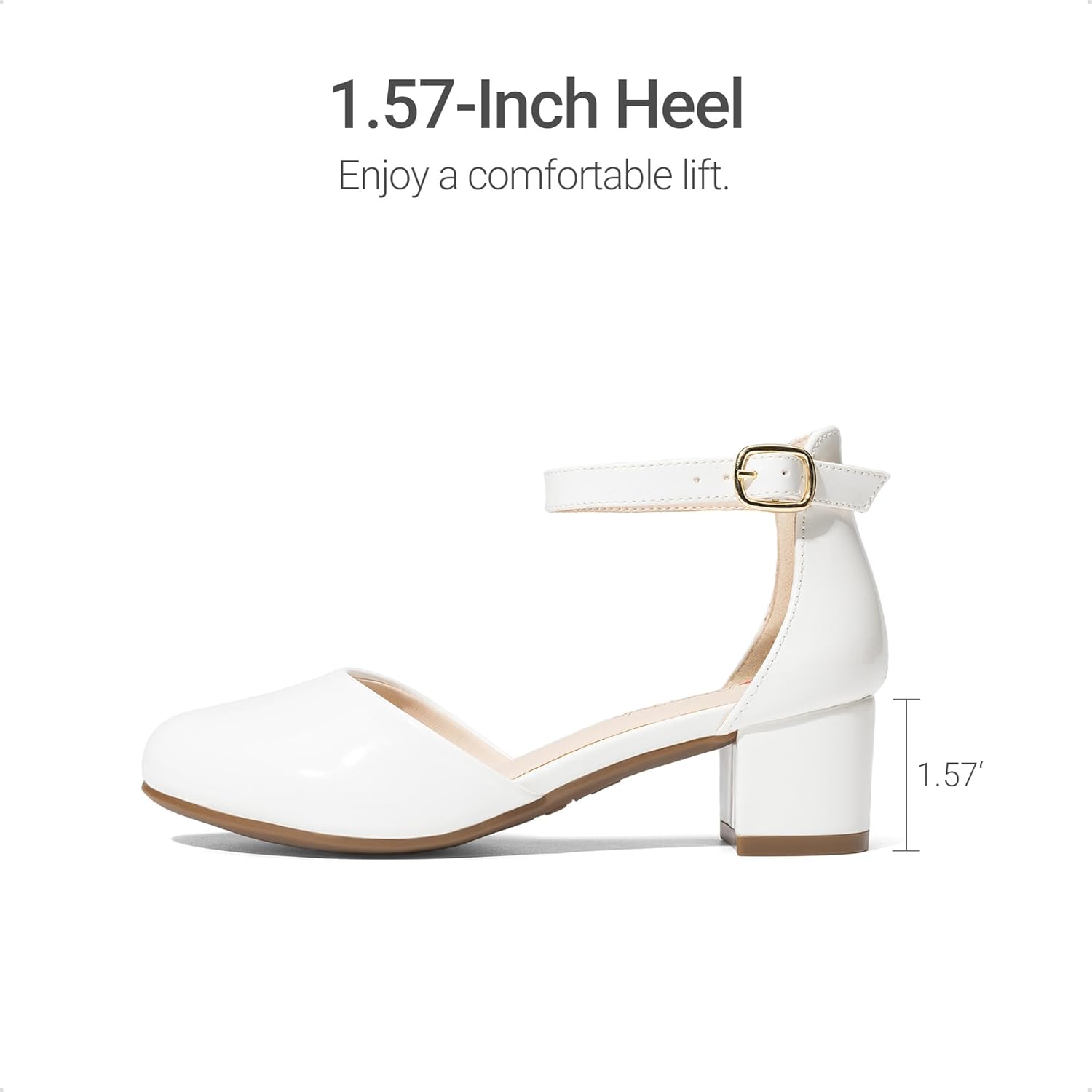 DREAM PAIRS Girls Dress Shoes Closed Toe High Heels Ankle Strap Toddler Little Big Kid Wedding Flower Party Pump - Image 5