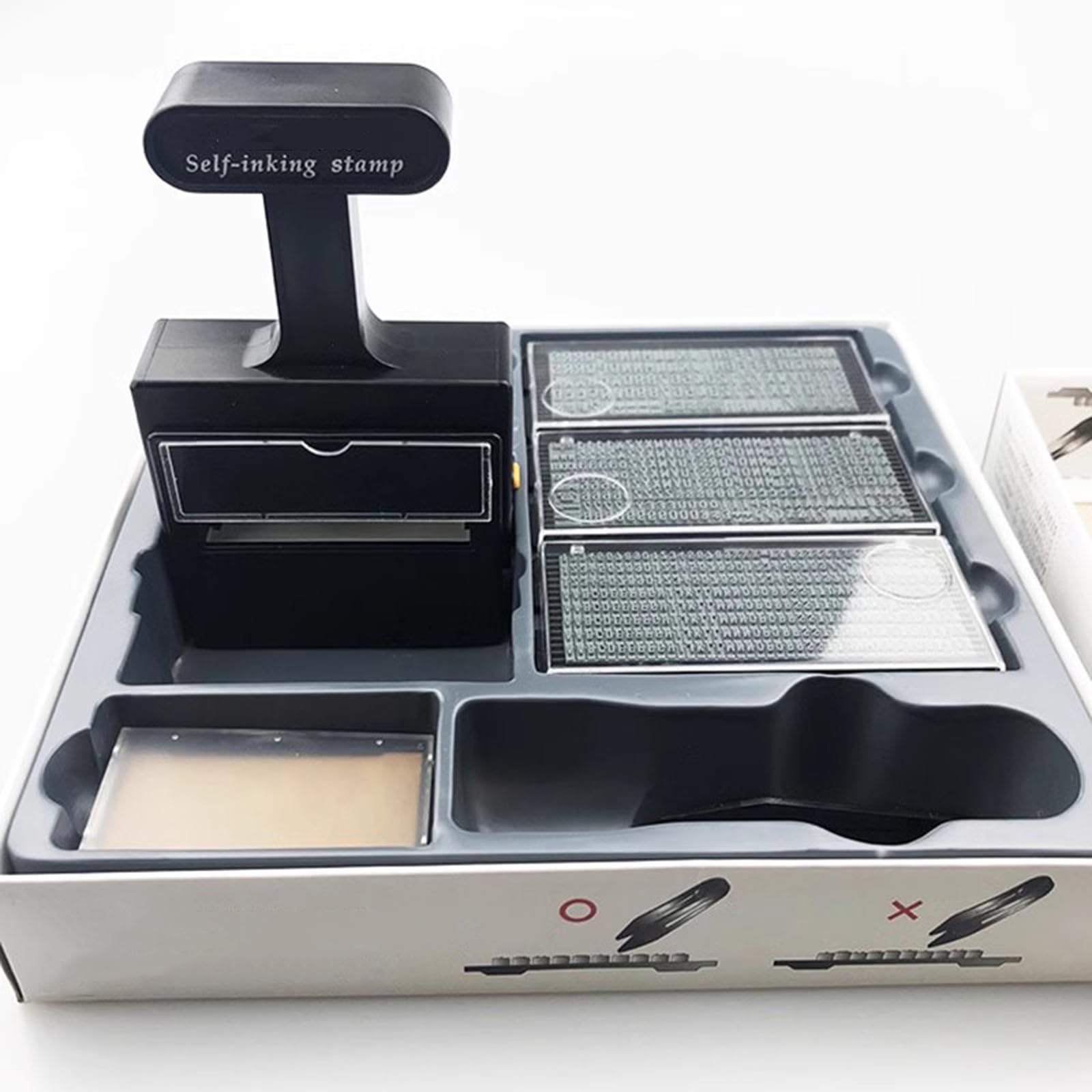 Custom Rubber Stamp, 5 Line Self-Inking Label Stamp, 58 X 22mm Custom Phrase Dater Message Address Text Stamp, for Business,Office,Card Making