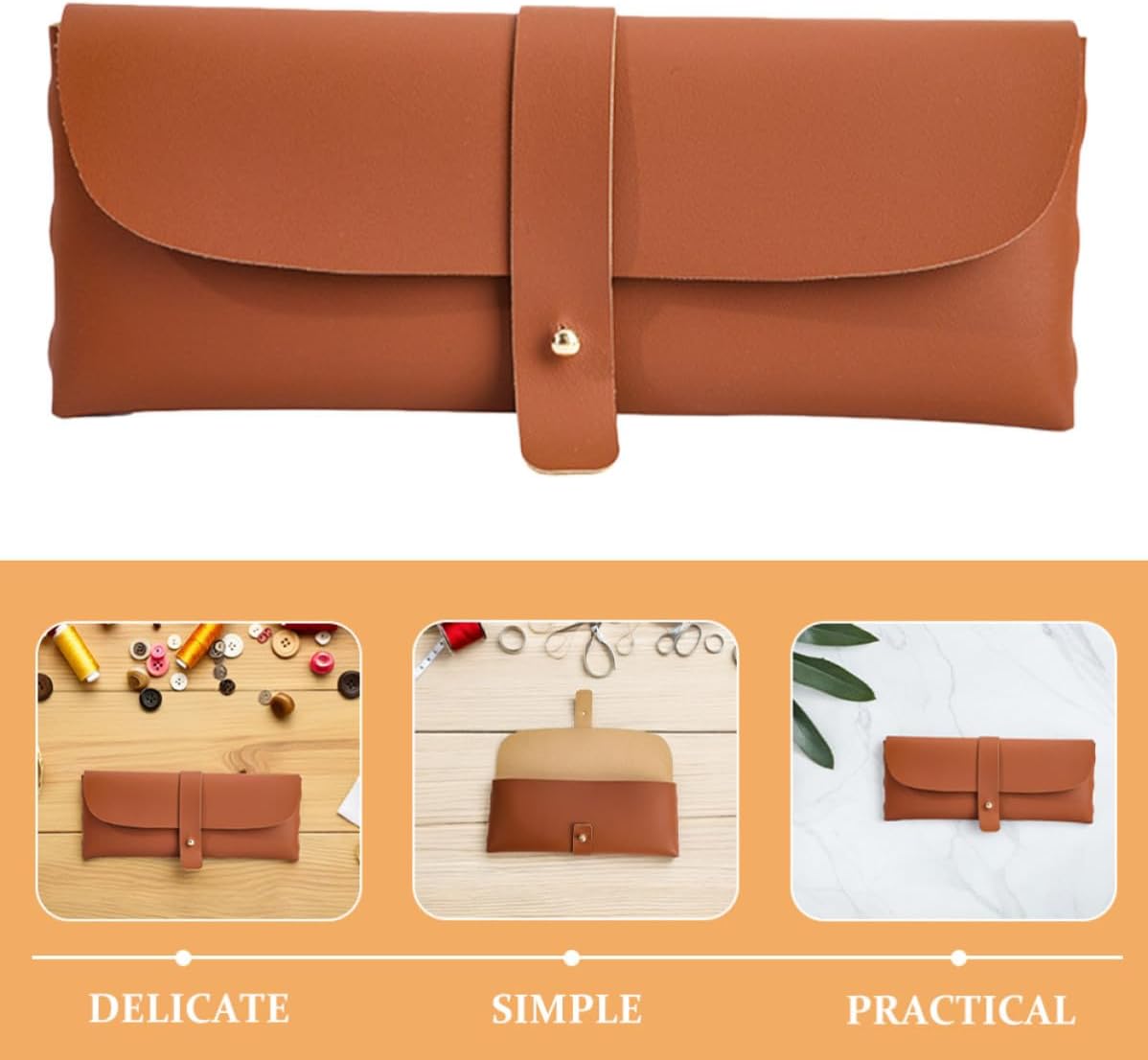 Unomor Portable Nylon Crochet Organizer Bag with Multifunctional Storage and Elegant Brown Design, Travel Craft Organizer for Knitting Needles, Crochet Hooks, and Sewing Supplies