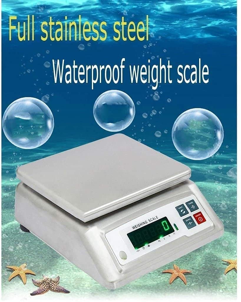 Báscula De Cocina Electrónica Resistente Al Agua, 30 Kg/0,5 G, De Acero Inoxidable, Ip68, Balanza Digital De Precisión, Báscula Industrial, Función De Tara Y Cero,Silver-3Kg/0.5G