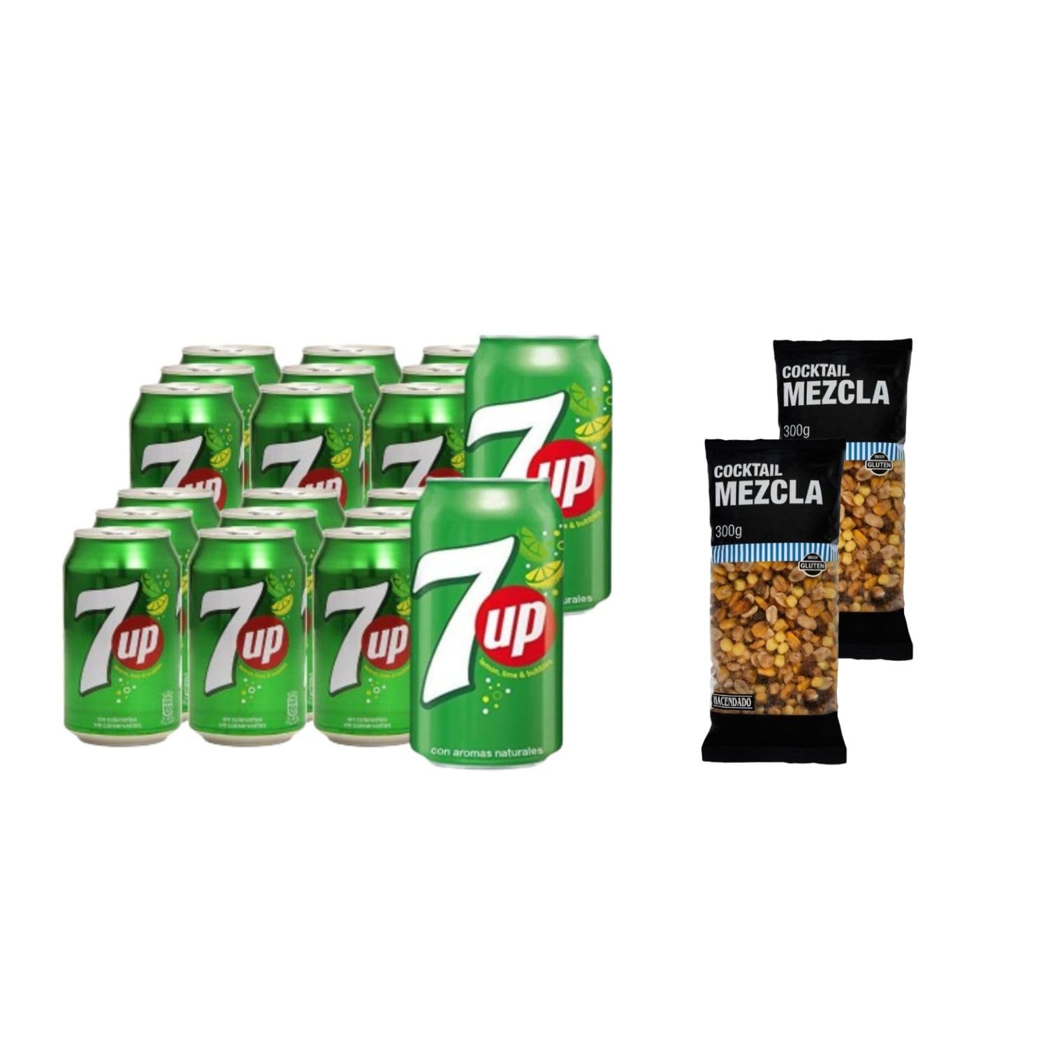 UBOON- UP7 - Bebida Refrescante, Pack 24 lata 33 cl +¡Incluye Dos Cocktail mezcla Mercadona de Regalo