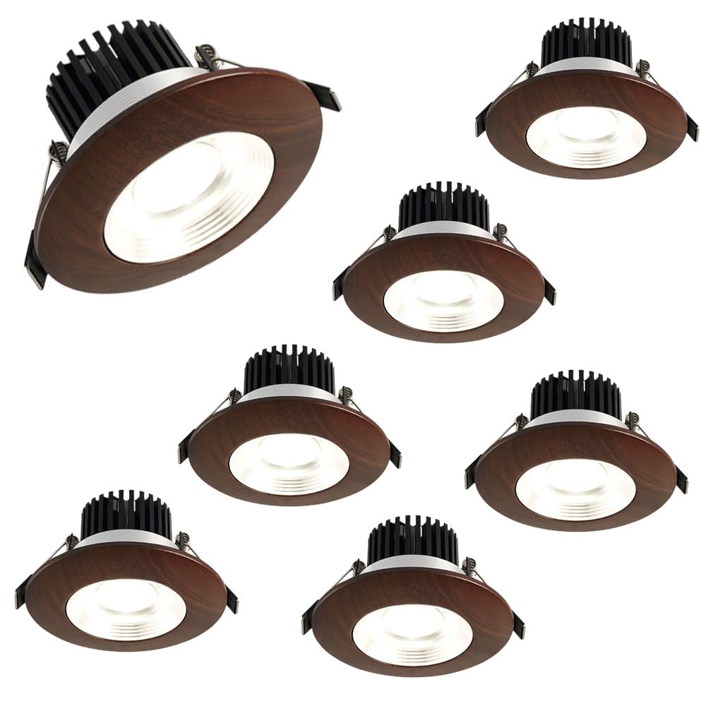 Spot LED bois de noyer 9 pouces ultra-mince blanc chaud 5W