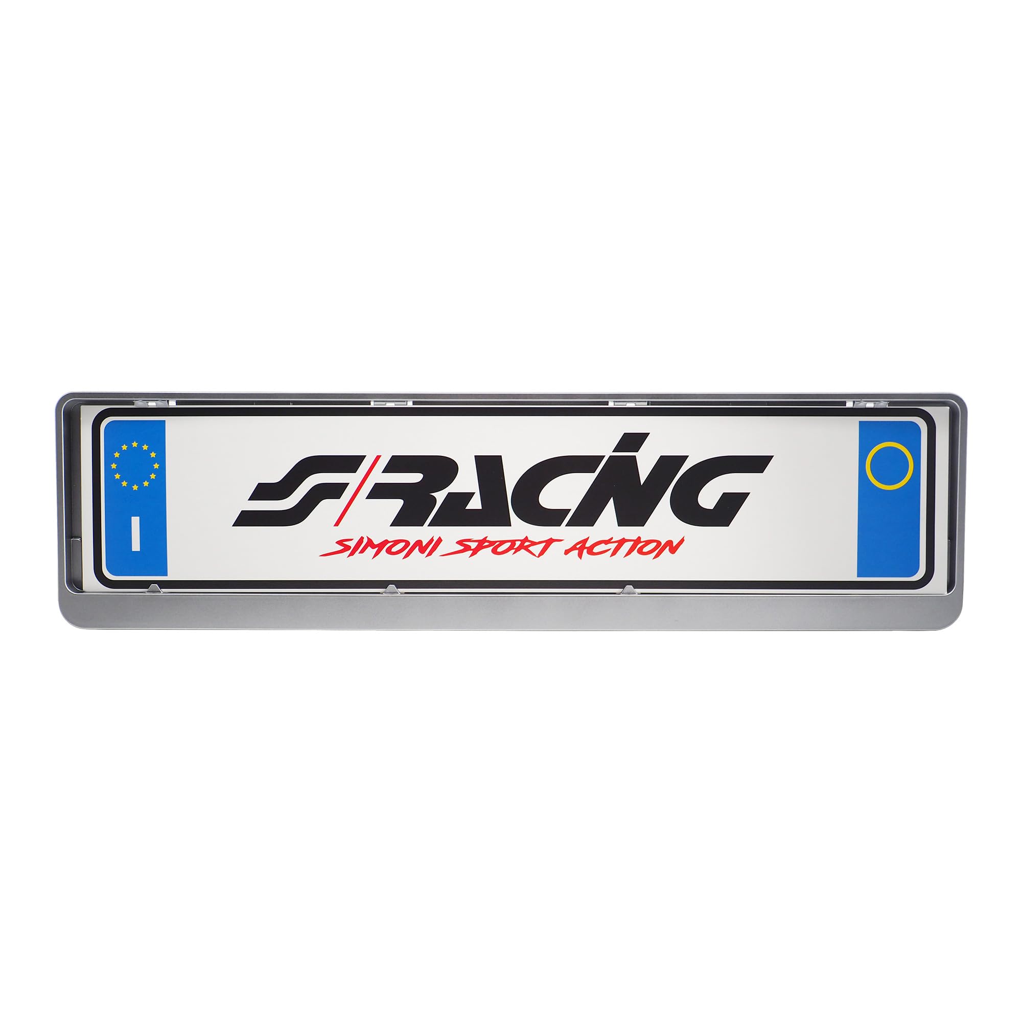 Simoni Racing PTX/G Universal Rear License Plate Holder Frame for EU Standard Car License Plate Holder - Grey