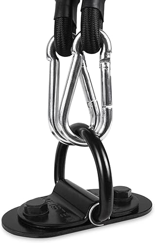 Meister Kit de montaje de anclaje de piso con anillo en D de bolsa pesada de doble extremo con bungees - negro