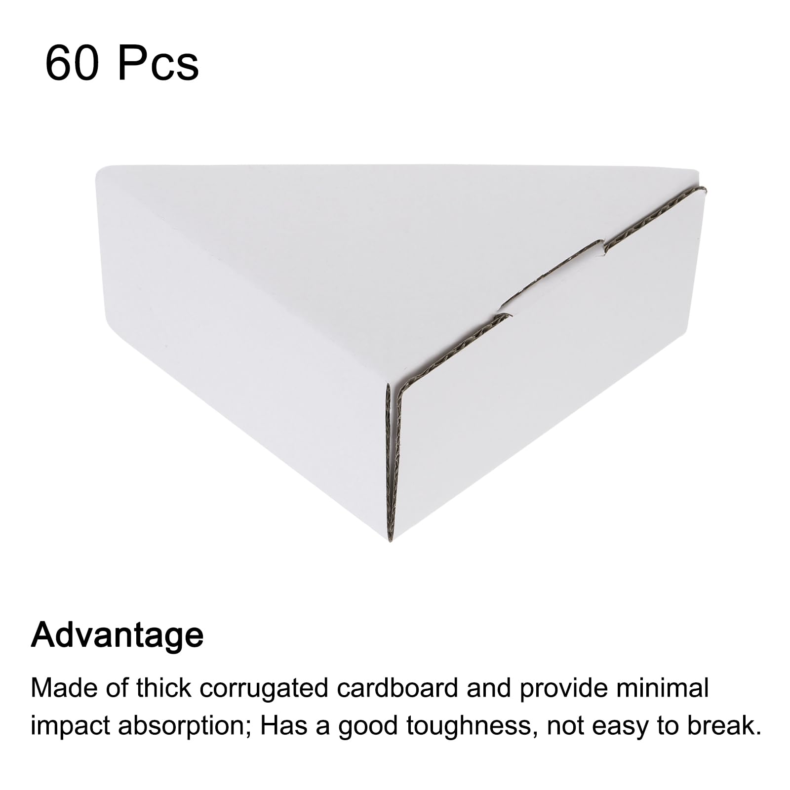QUARKZMAN Protector de Esquinas de Cartón Ajustable, Protector de Bordes de Cartón 10x10x4cm para Arte, Embalaje, Suministros de Paquete de 60 Blanco