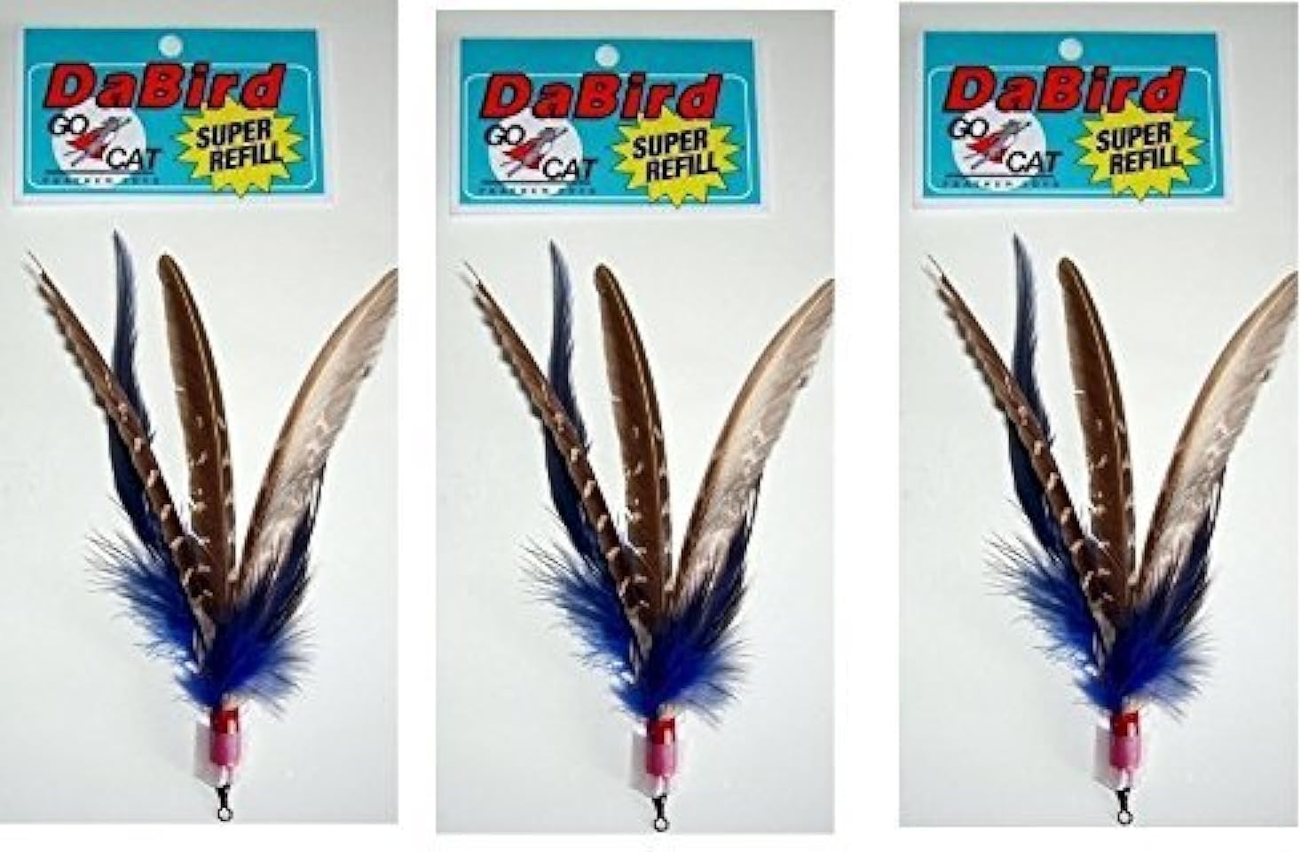 GoCat DaBird SUPER Feather Refill, Assorted Colors, Pack of 3