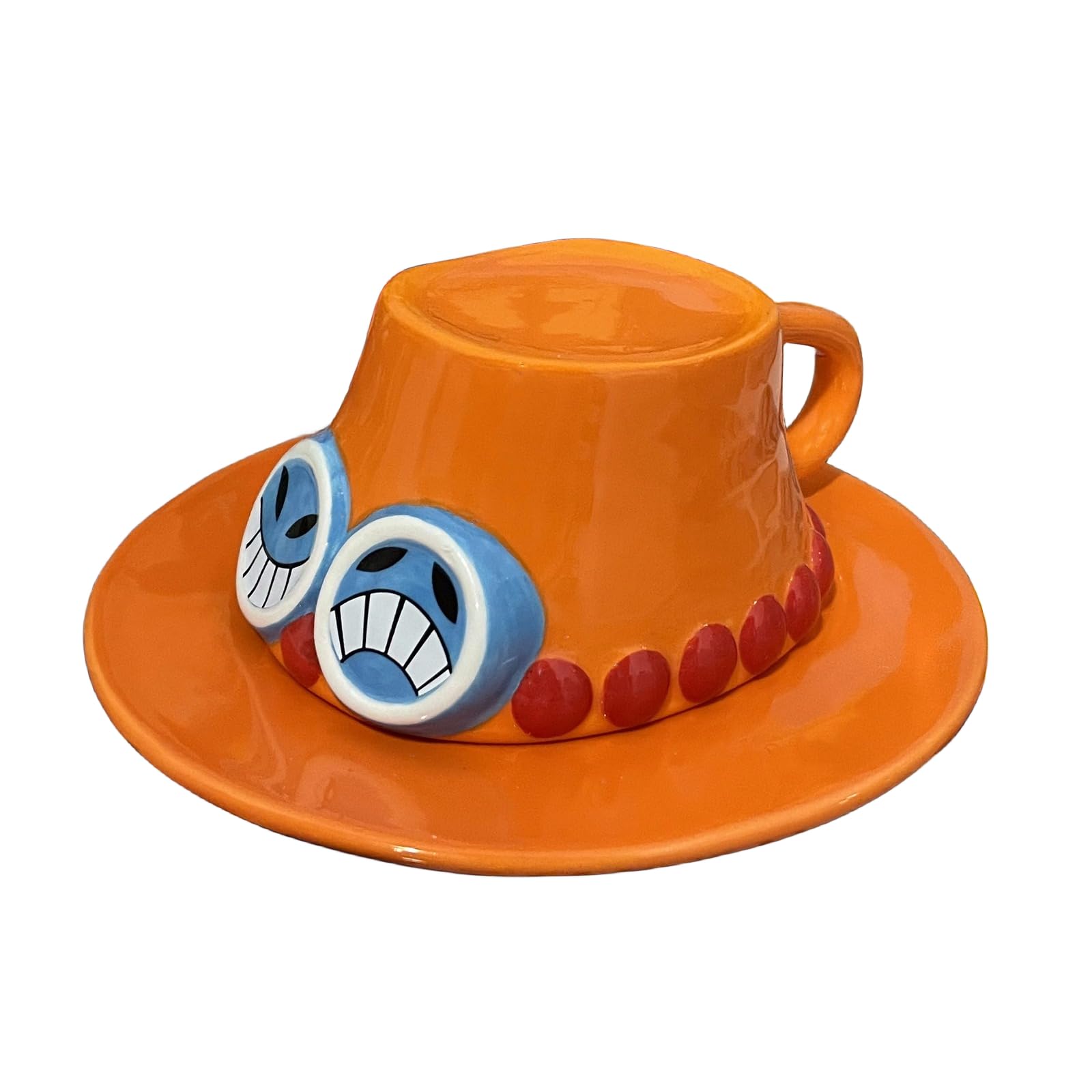 One Piece Anime Novelty Coffee Mugs,Ace's Hat Anime Coffee Cup,Ceramic Coffee Tea Milk Cup,Gifts for Christmas, Birthday, Anniversary(Ace)