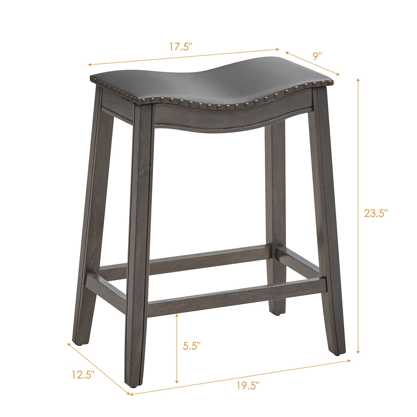 Amazon｜COSTWAY バースツール 2個セット 23.5インチ バックレス PVC