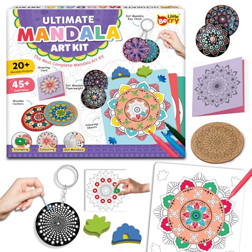 Image of Little Berry Mandala Madhubani Painting Kit | Ultimate Mandala Art Kit for Adults | All-Inclusive Art and Craft Kit for Girls | Create 20+ Projects | Gifts for Girls Age 10-12