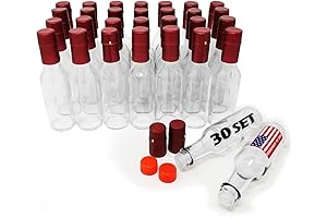 Hot Sauce Bottles 5 Oz Woozy Glass Bottles with Caps Shrink Capsules...