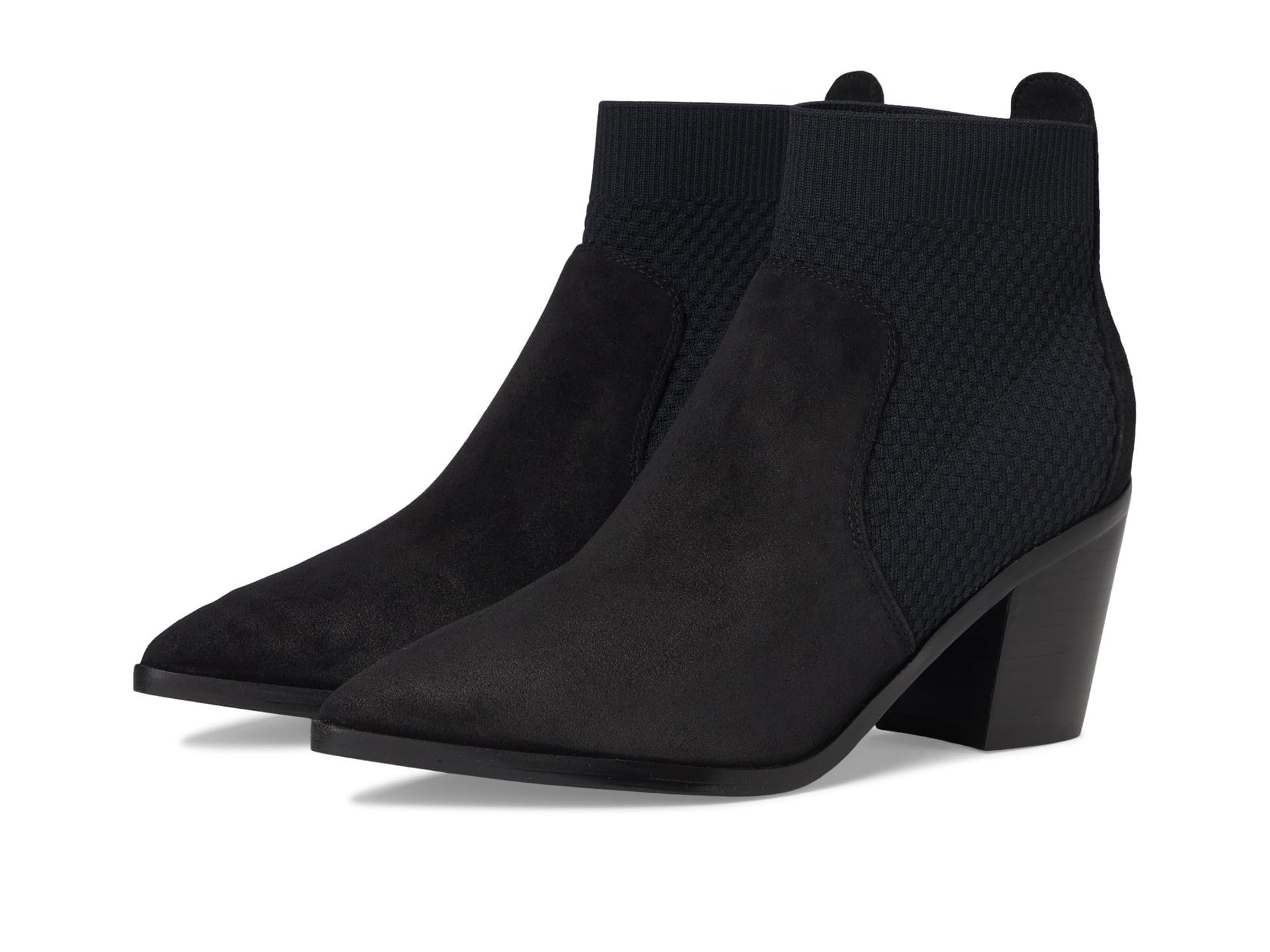 Cole Haan Womens Maggie 75mm Booties Black Suede Tonal Stretch Knit 8 5-B US