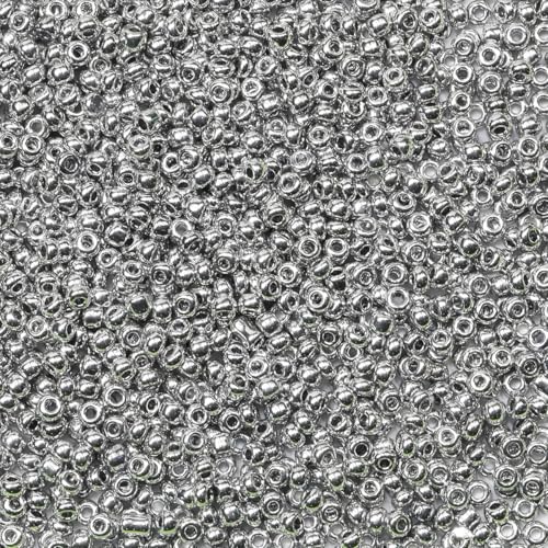 LEECOON 3mm Silver Color Seed Beads,100grams About 3500pcs Size 8/0 Small Seed Beads for Making Necklace Bracelet Earring