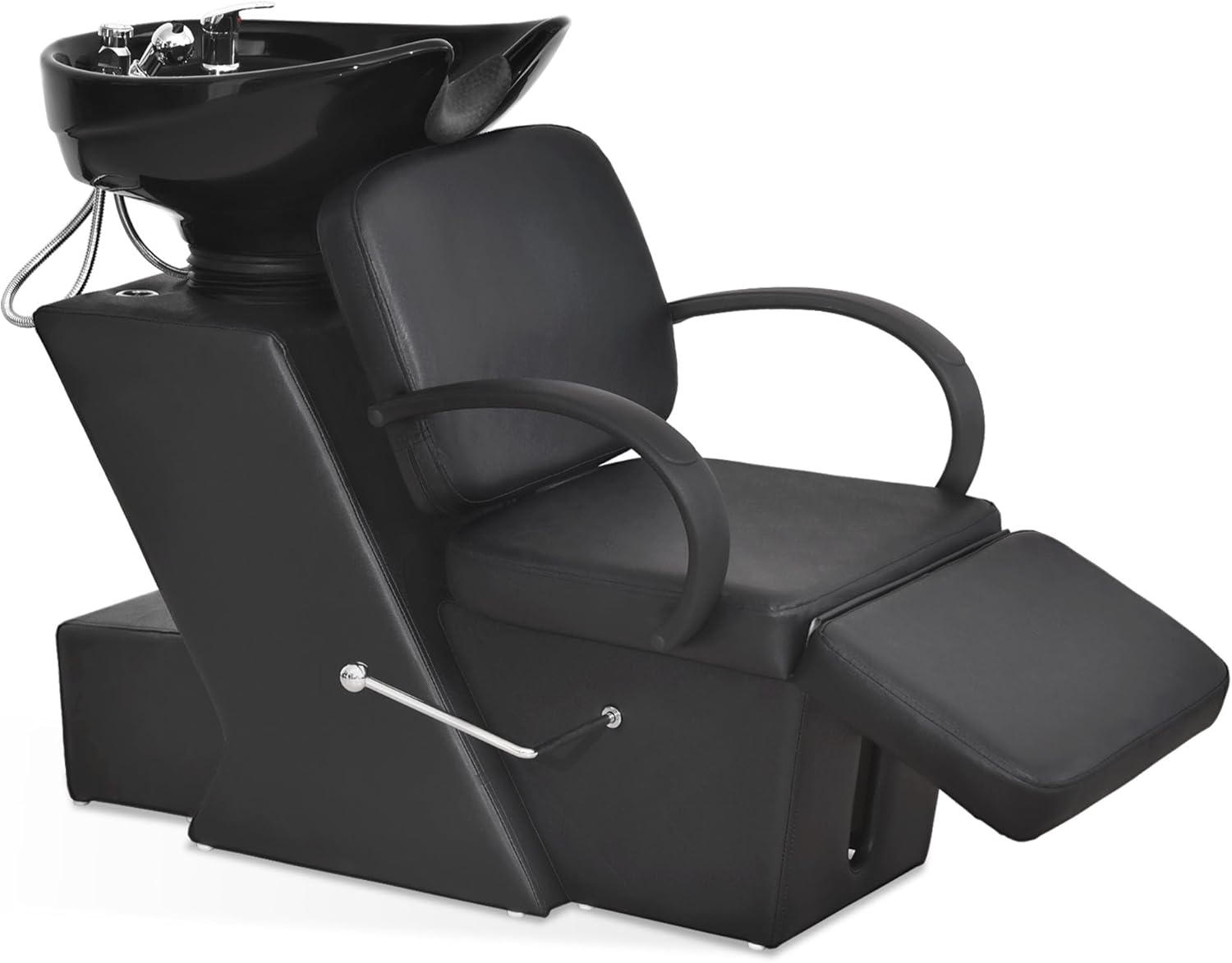 BarberPub Ceramic Bowl Shampoo Chair, Adjustable Backwash Sink, Hair Stylist Barber Chairs for Salon Beauty Spa Tattoo Unit Station 9051