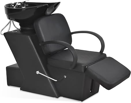BarberPub Ceramic Bowl Shampoo Chair for Salon Beauty Spa Unit Station 9051 | Adjustable Backwash Sink, Hair Stylist Barber Chairs for Salon Beauty Spa Tattoo Unit Station