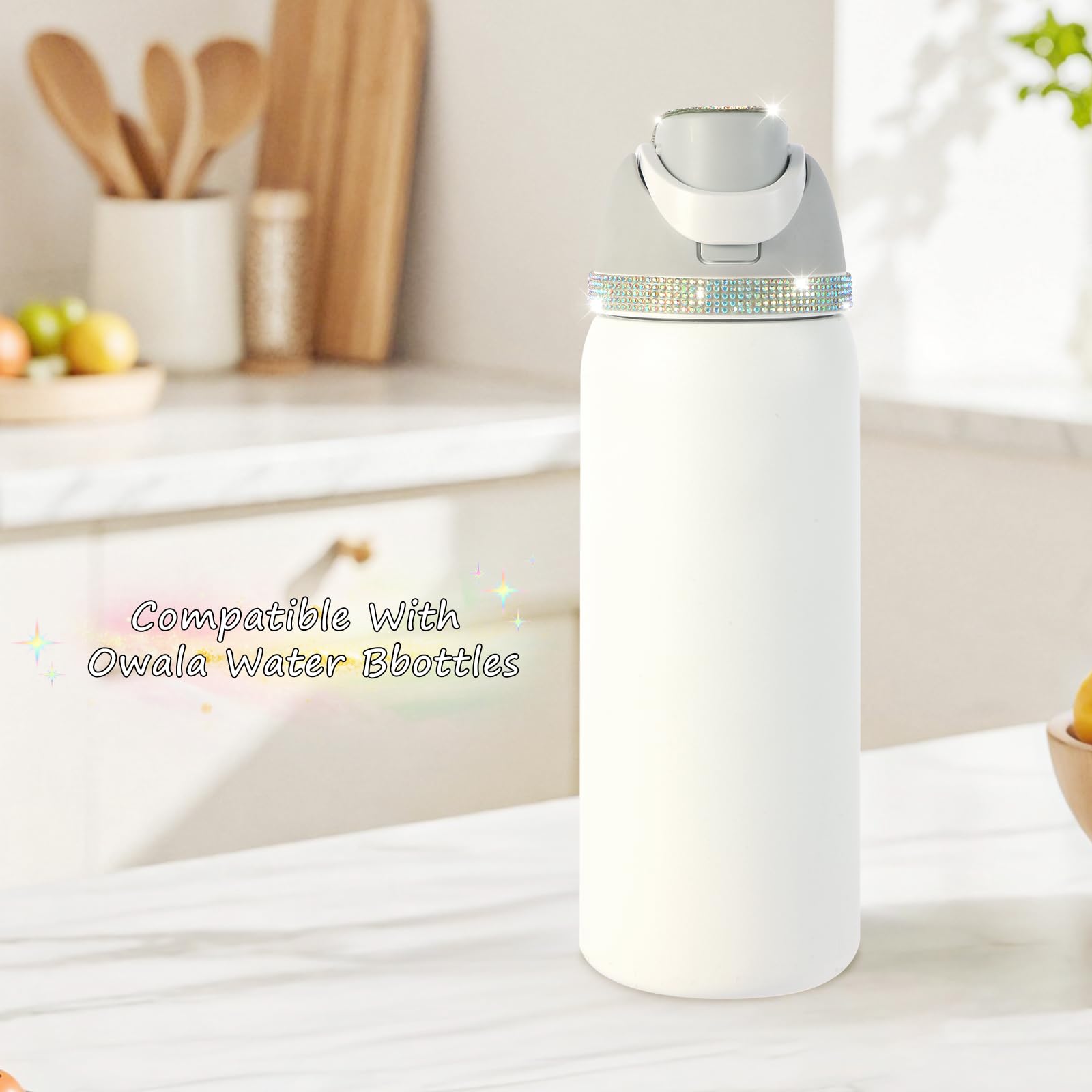 Strass-Aufkleber Für Owala FreeSip Deckel – Wasserdicht, Lila, 2-teilig, Passend Für 680 Ml, 907 Ml, 1134 Ml & Kinderflasche