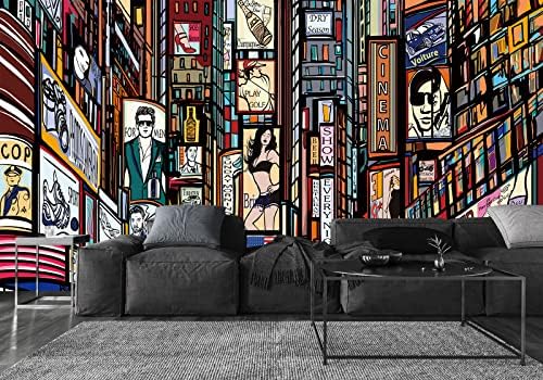 Amazon.com: Bormia New York City Mural Wallpaper Cartoon Characters and ...