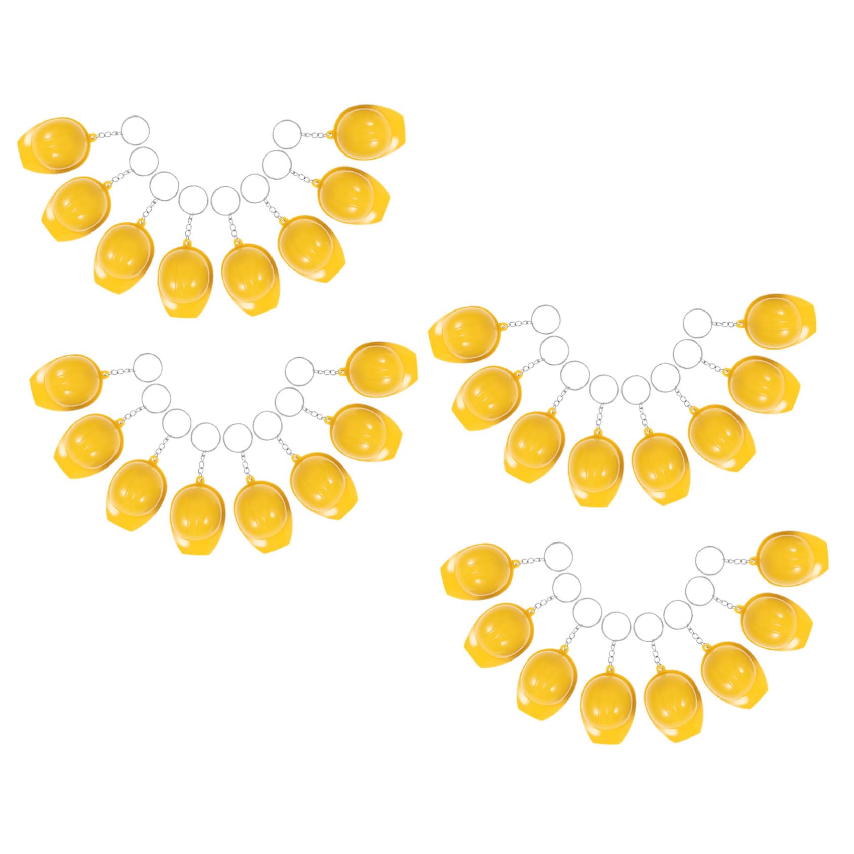 Porte-clés casque de sécurité jaune en lot de 100 pièces pour décoration de fête et chantiers