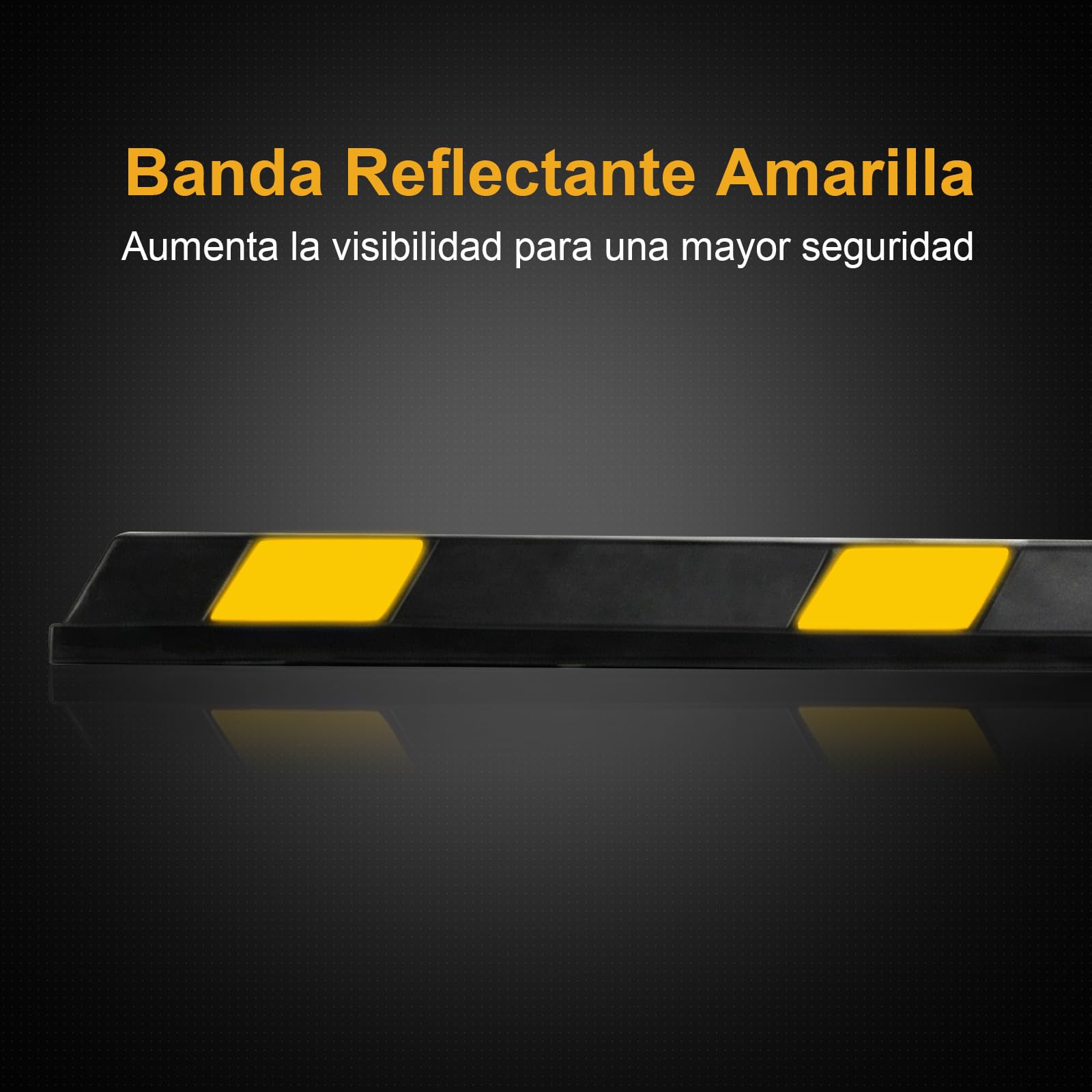 COSTWAY Tope para Ruedas de Goma, Rampas para Coches con Rayas Amarillas Reflectantes para Coches, Camiones, Remolques, Tope Rueda Garaje para Aparcamiento en Interiores y Exteriores