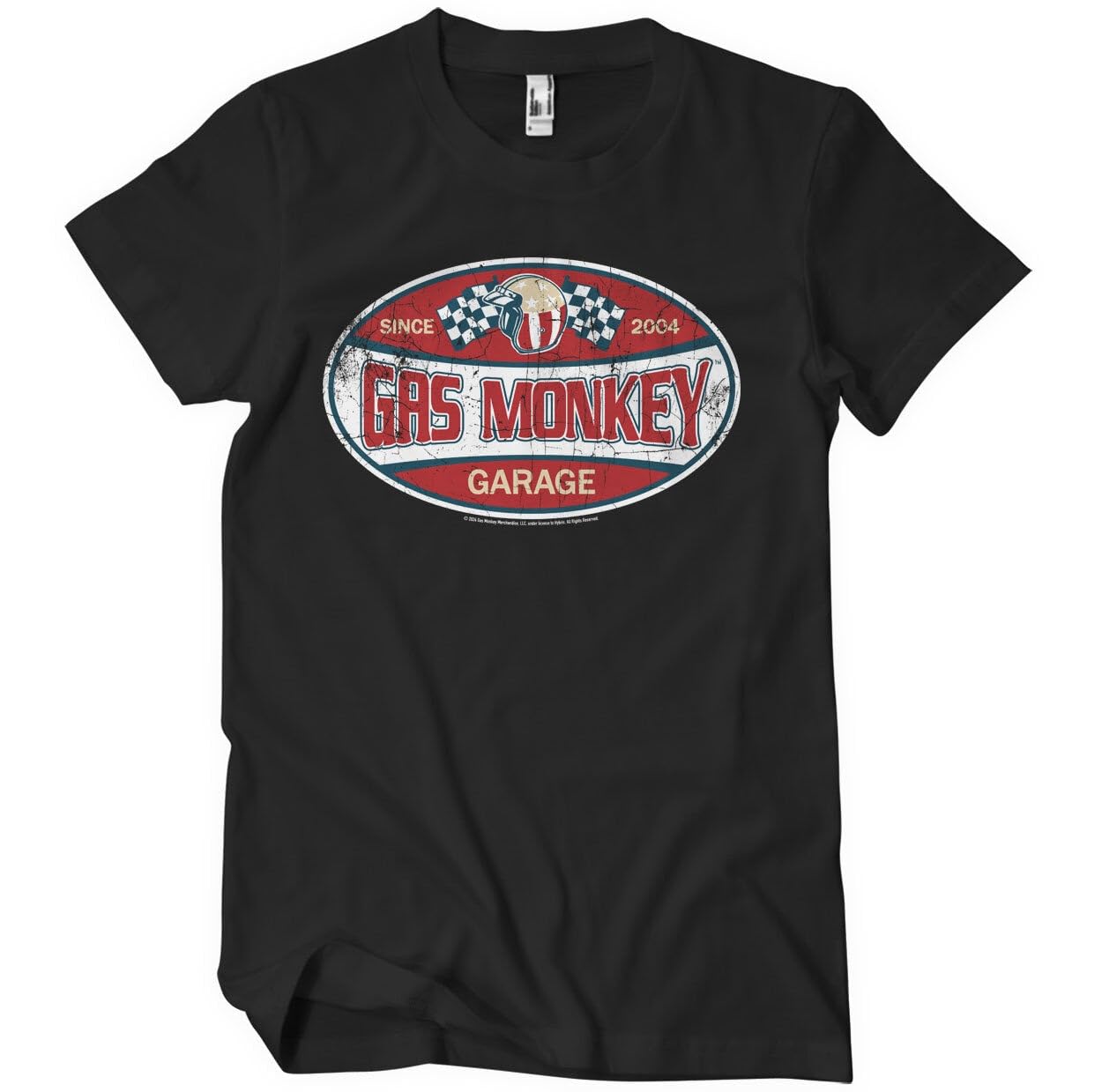 Gas Monkey Garage Officially Licensed Since 2004 Label Mens T-Shirt (Black), XXXX-Large