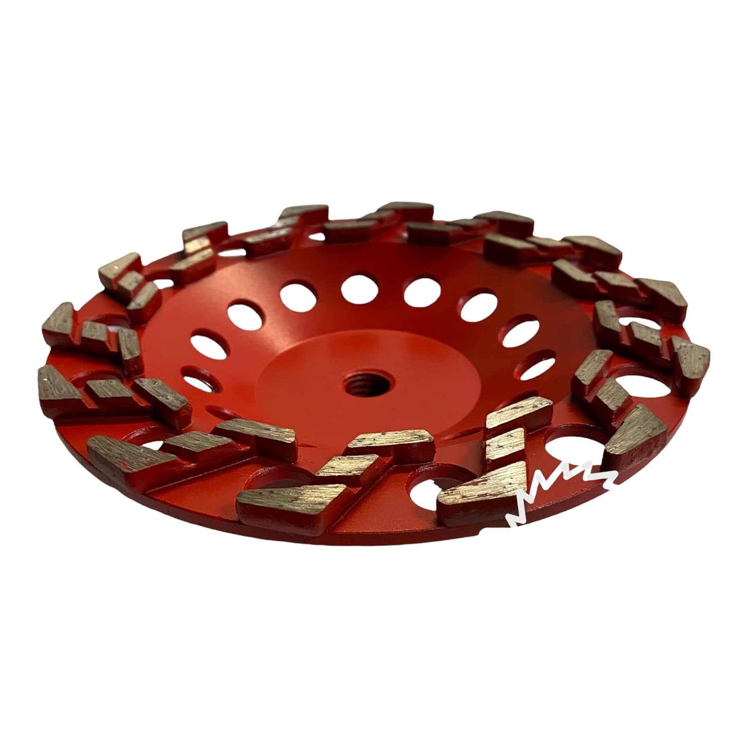 7'' Aggressive Grinding Wheel #18/20 Diamond 5/8''-11 Arbor for Concrete, Epoxy, Red