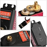 Vista 3 de 66.1 lbs Digital servo alto torque completo metal engranaje impermeable, adecuado para coche de control remoto modelo RC con un ángulo de control