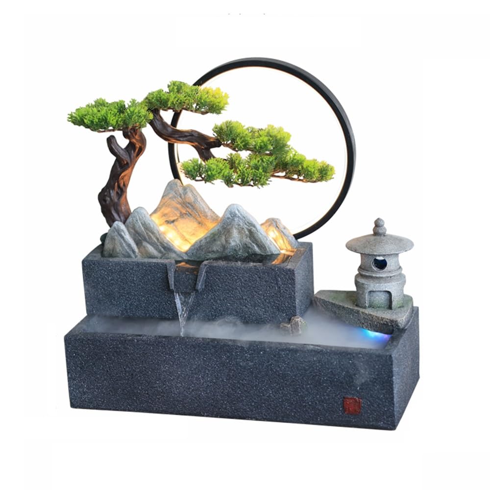 Water Feature Tabletop Fountain Rockery Feng Shui Waterfall