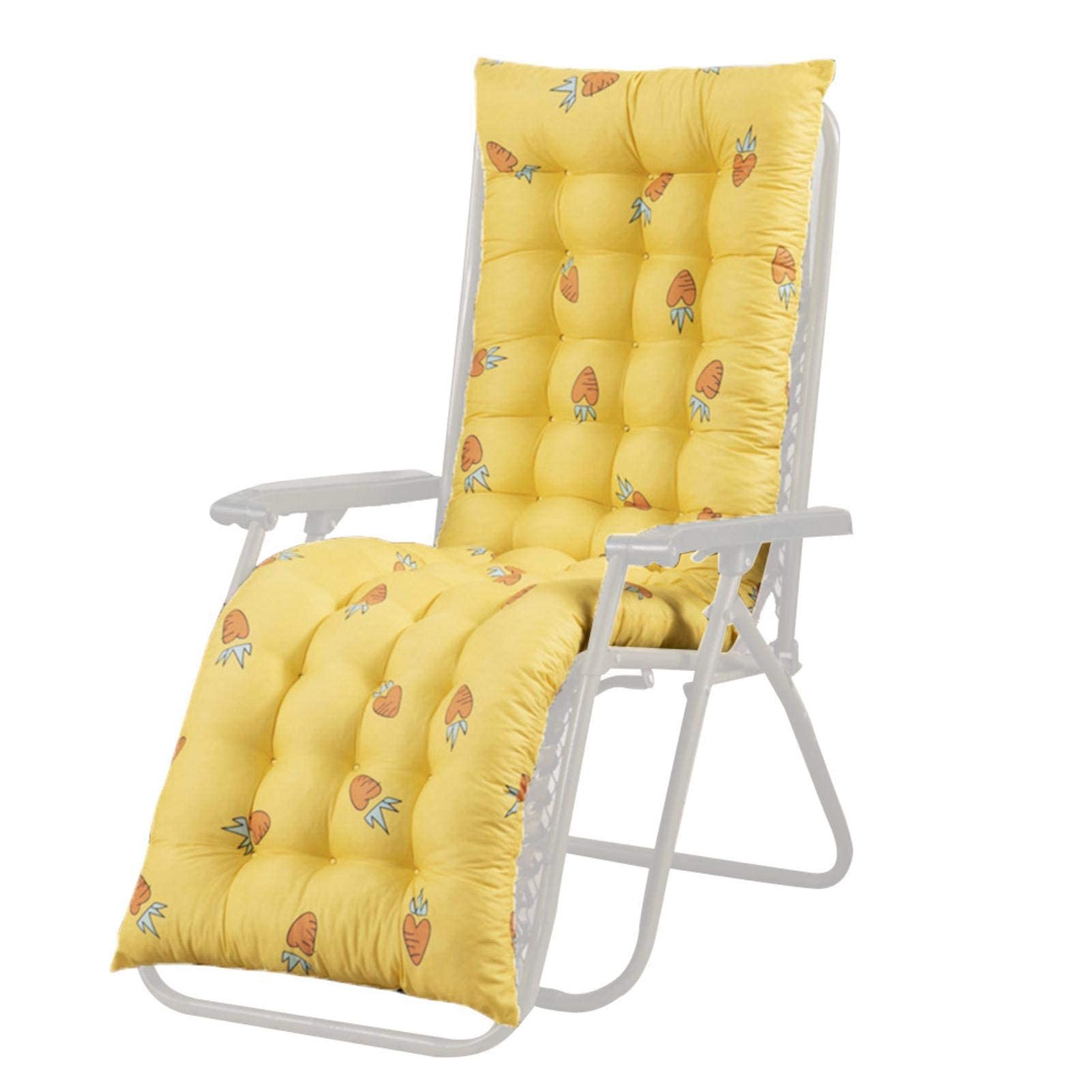 Cuscino Imbottito Sdraio per sedie a Dondolo per Interni/Esterni Cuscino per Divano a Dondolo per Giardino Giardino Reclinabile Cuscini (Yellow Radish 61inch)