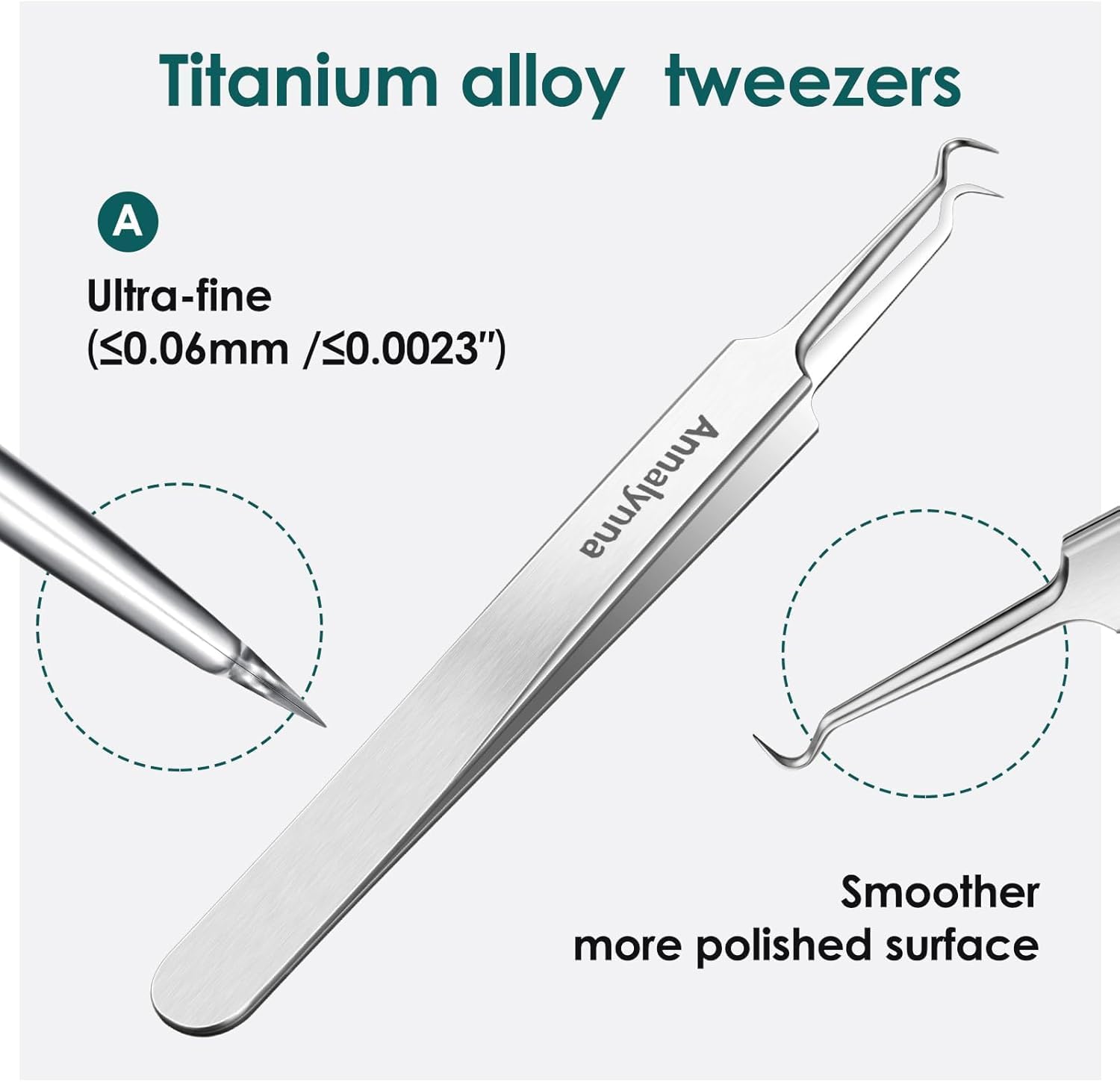 Pince à épiler incurvée en acier inoxydable argenté pour éliminer l'acné, les imperfections, les points noirs (comédons), les points blancs et les boutons