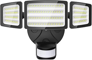 Onforu 55W LED Security Lights Motion Sensor Light Outdoor, 5500LM Super Bright, IP65 Waterproof, 6500K, Flood Light Motion Detector with 3 Head, Exterior Floodlight, Wall Light for Entryway, Yard