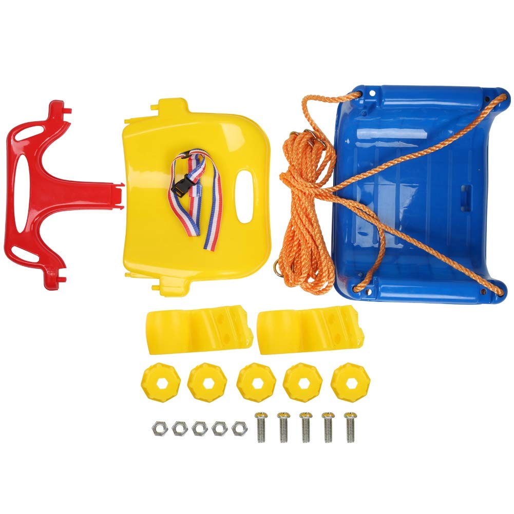 EMUKOEP Siège de Balançoire pour Hamac pour Enfant avec Conception Anti-Retour, Structure en Grille Mécanique et Boucle D'accoudoir, adapté au Jeu de Jouets pour bébé, comme sur Les Images