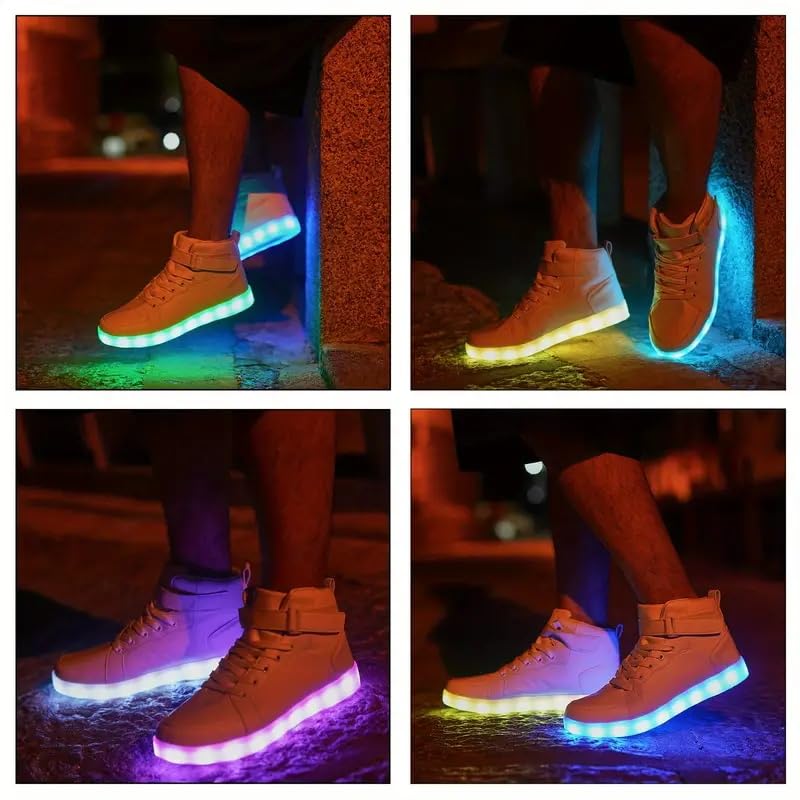 Unisex LED Light Up Shoes, Fashion High Top Party Dancing LED Sneakers USB Rechargeable Glowing Luminous Shoes for Men, Women, Teens2