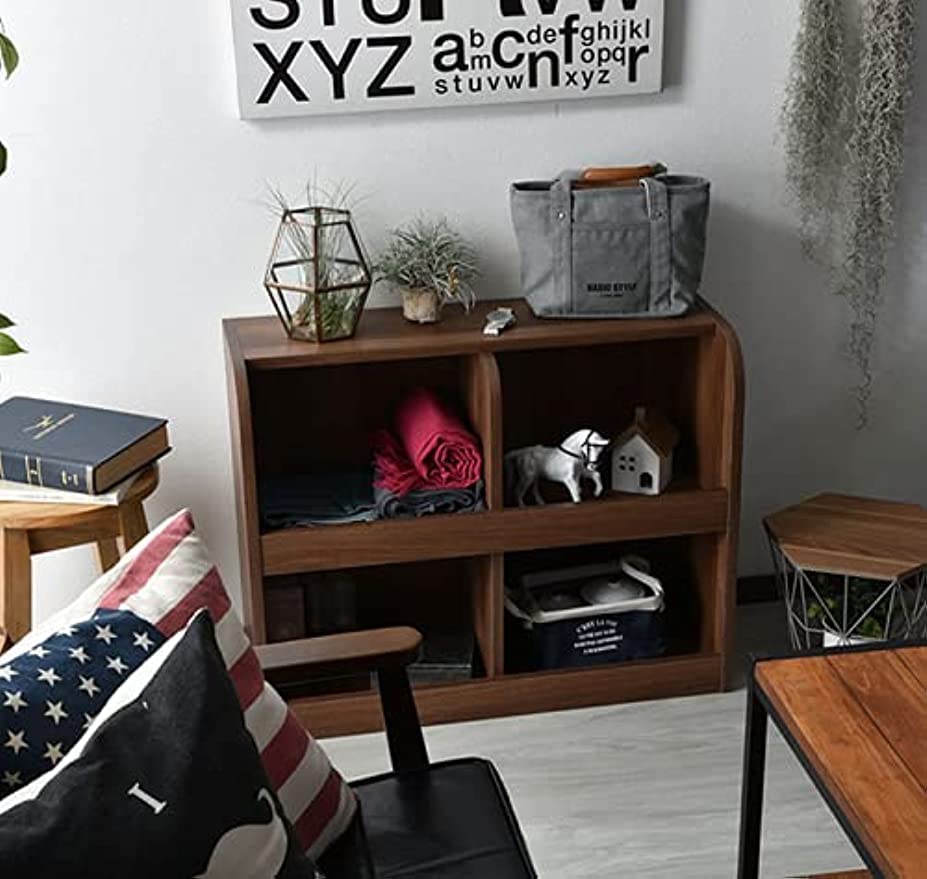 Amazon.co.jp: ウォールナット調 おもちゃ収納ラック 2段 幅76cm 大