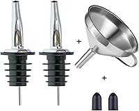 Vista 1 de LanMa Boquilla para botella de acero inoxidable para verter licor, vinagre, jarabe o aceites con embudos de acero inoxidable (2 unidades)