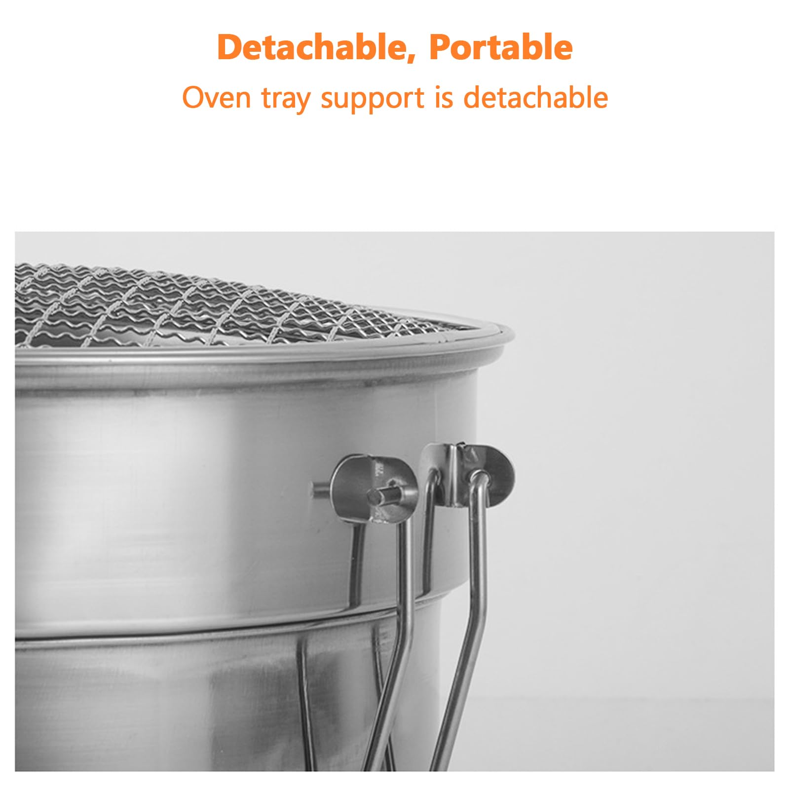 Griglia per Barbecue Portatile, Griglia a Carbone Pieghevole da 29 Cm con Telaio Pieghevole e Vassoio da Incasso per Picnic All'aperto (CW305 28 Barbecue)