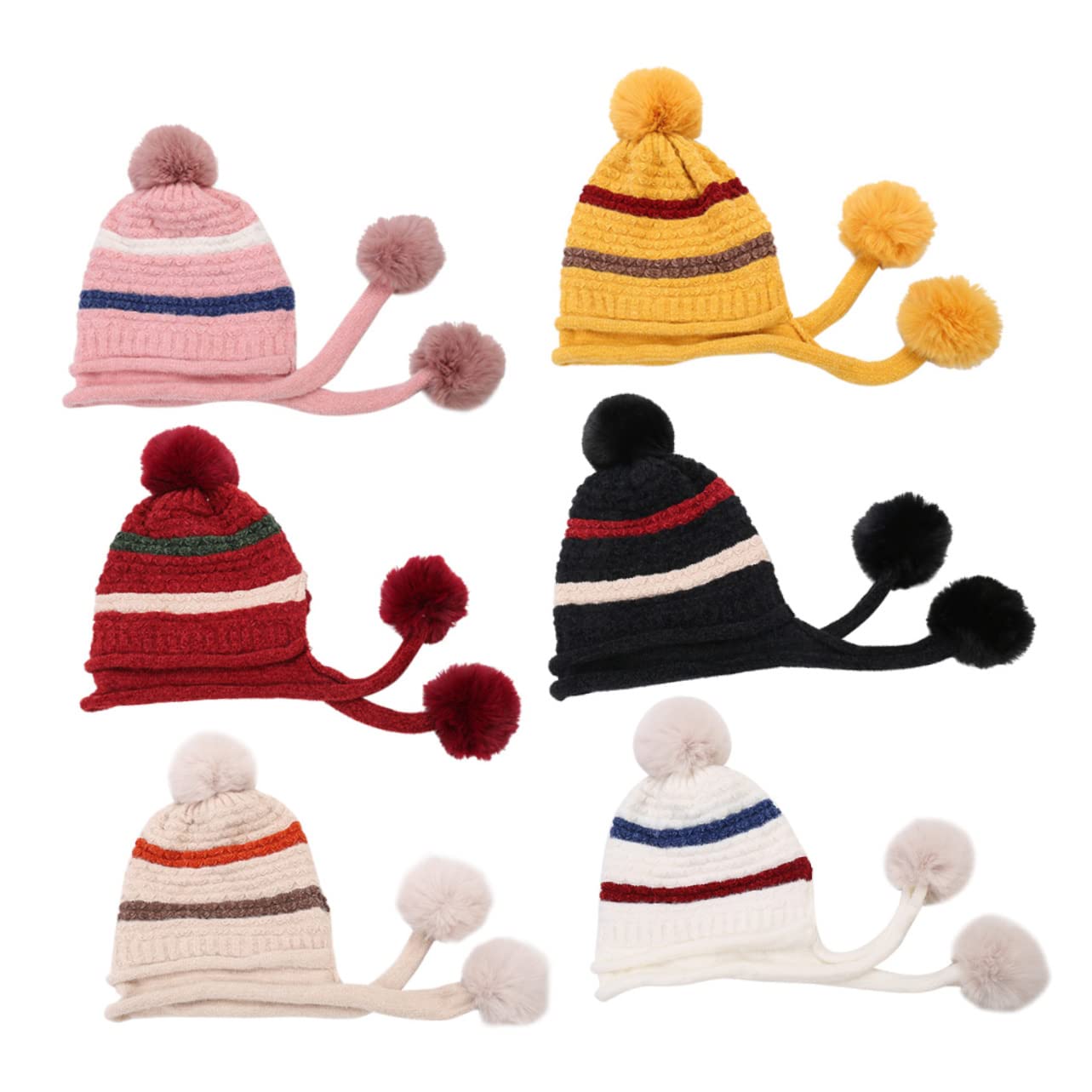 GALPADA 3pezzi Cappello Invernale Donna Lana Con Pompon Berretto Caldo e Morbido Per Sci e Attività All Aperto Beige Per Adulti e Ragazze