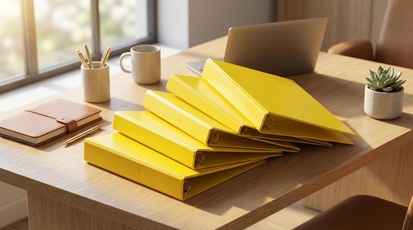 Lot de 6 classeurs à 3 anneaux de 2,5 cm, sans PVC, anneaux ronds durables, pochettes transparentes, peut contenir 220 feuilles, pour l'école, le bureau, la maison