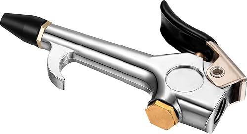 Miniatura 3 de Mudder Pistola de aire de aire estilo palanca de 2 piezas con boquillas de goma y punta de seguridad para el hogar, garaje, tienda industrial (negro)