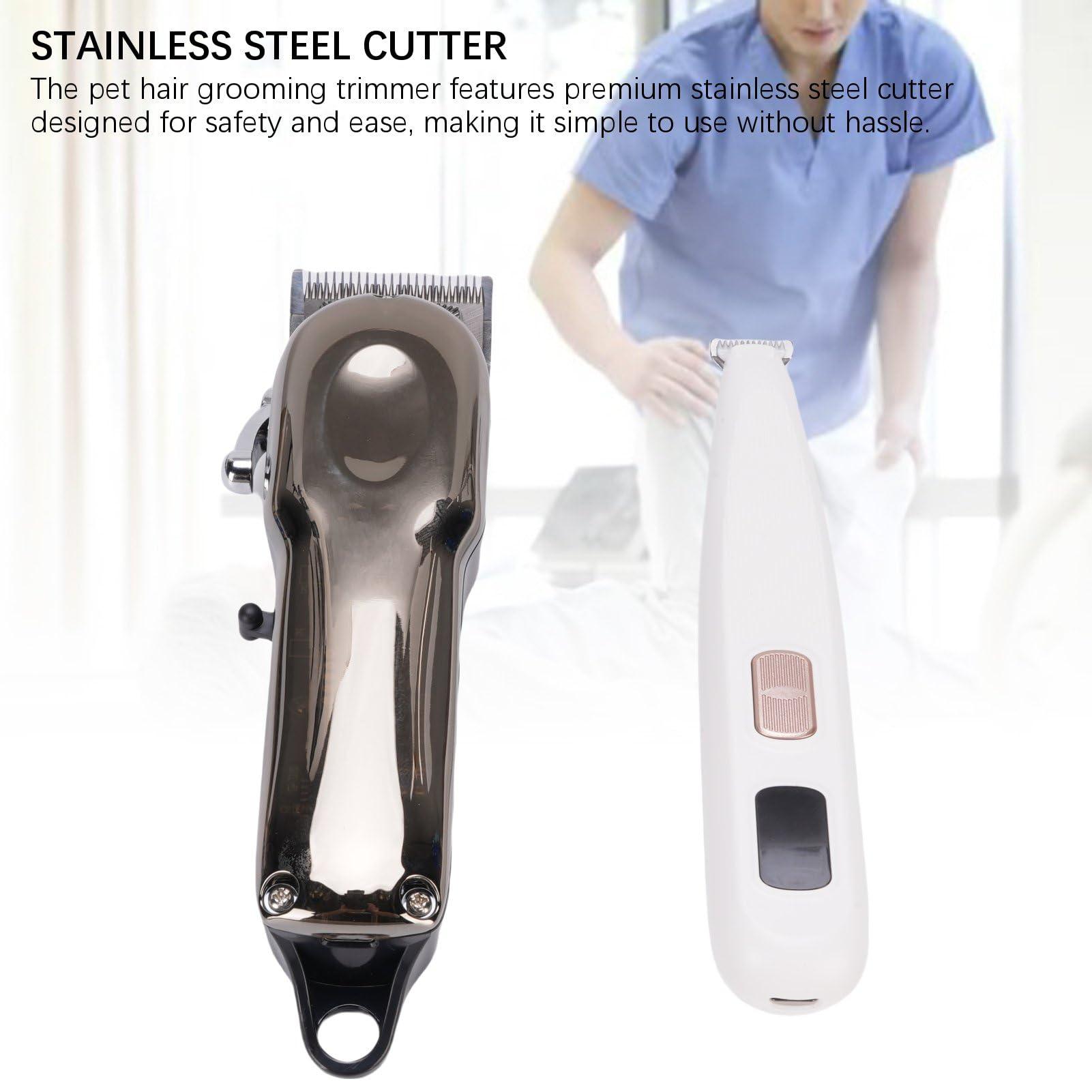 Pongnas 2 in 1 Dog Clipper Grooming Kit Cordless Quiet Pet Paws Trimmer with 4 Usher Comb Rechargeable Cordless Pet Clippers LED Screen for Horses Cattle Cats Dogs - Image 2