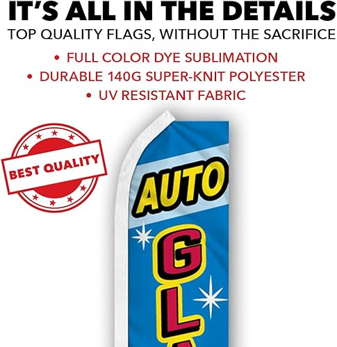 Miniatura 3 de Auto Glass Specialist Swooper - Kit de bandera y poste publicitario, perfecto para tiendas de rendimiento, mecánica, reparación de automóviles,