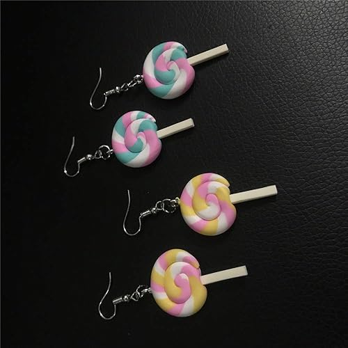 Vista 8 de Juego de aretes colgantes hechos a mano con croissant de pan francés y tostadas de pan francés, lindos y únicos de baguette de manzana, juego