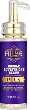 AILKE Double Glutathione PLUS Super Whitening Serum, Moisturizing, Dark Spot Correcting Serum, Brightening, Lightening Skin, For Face & Body, 120 ml Pack of 1